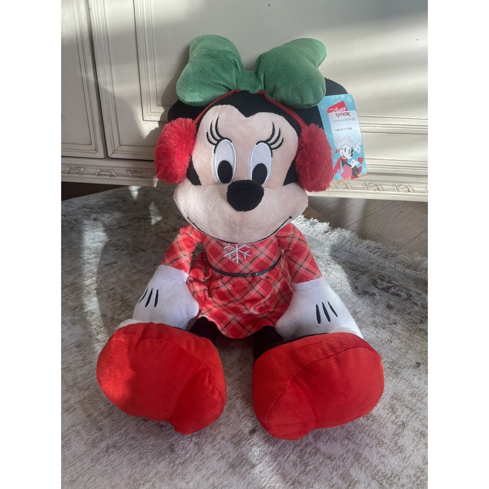 Disney Winter Minnie Mouse Plush Earmuffs Christmas NWT‎